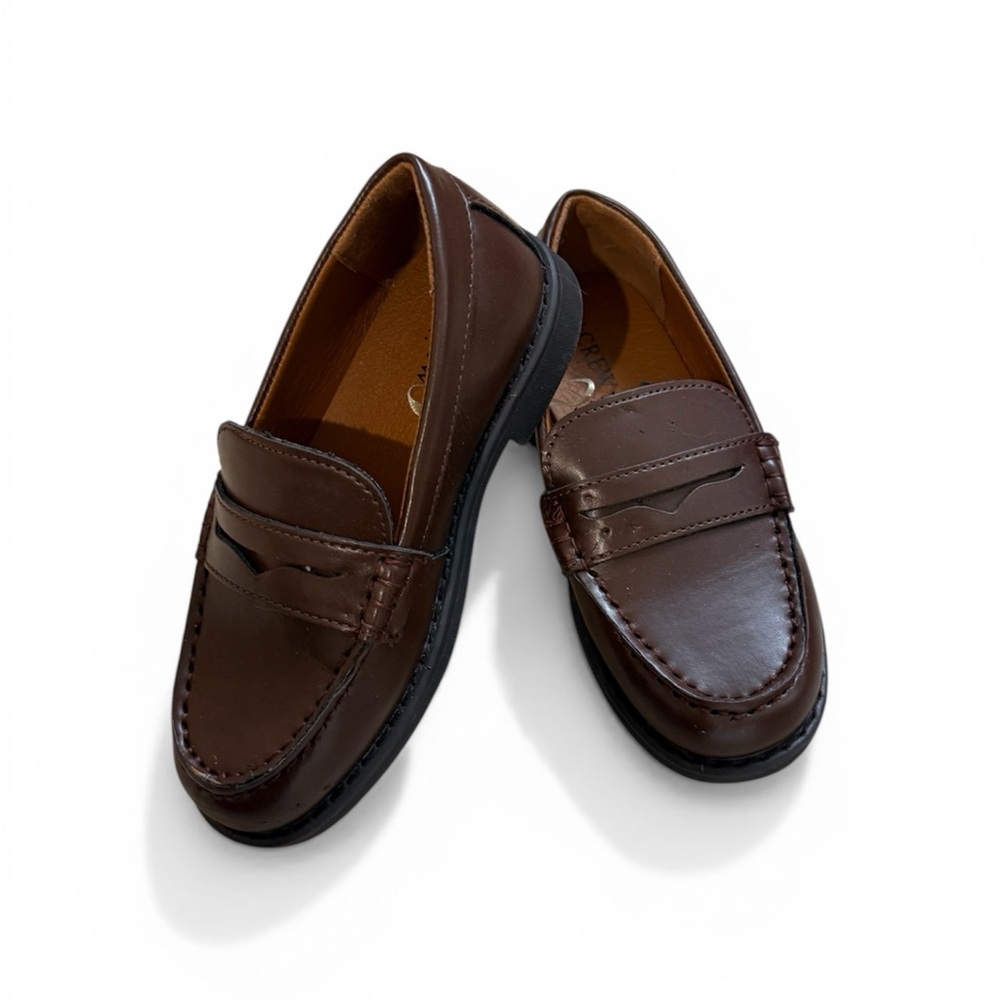 Boys Classic Brown Leather Penny Loafers